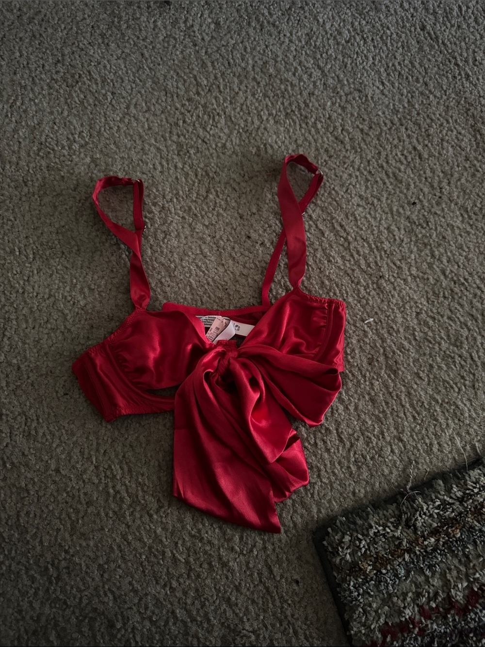 Victoria's Secret Red Satin Tie-Detail Bralette